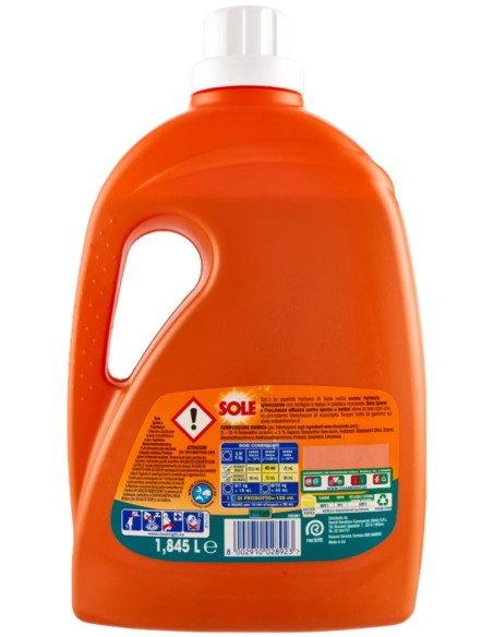 sole detersivo lavatrice liquido - 41 lavaggi 1845ml - igiene e freschezza: tuttocasashop.it: prodotti per bucato e tessuti