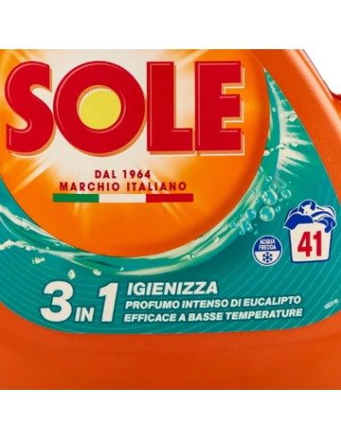 sole detersivo lavatrice liquido - 41 lavaggi 1845ml - igiene e freschezza: tuttocasashop.it: prodotti per bucato e tessuti