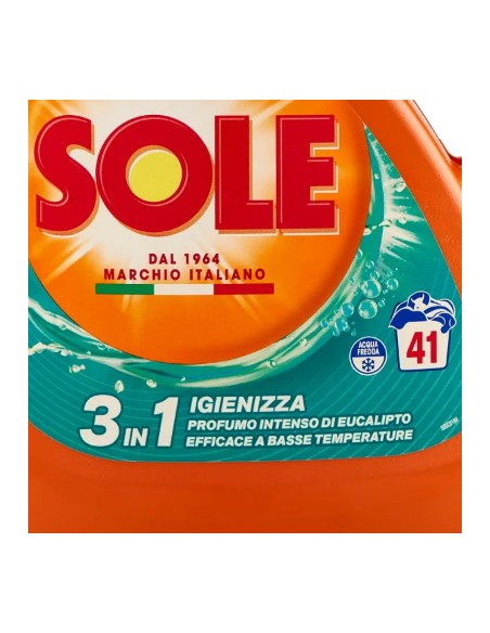 sole detersivo lavatrice liquido - 41 lavaggi 1845ml - igiene e freschezza: tuttocasashop.it: prodotti per bucato e tessuti