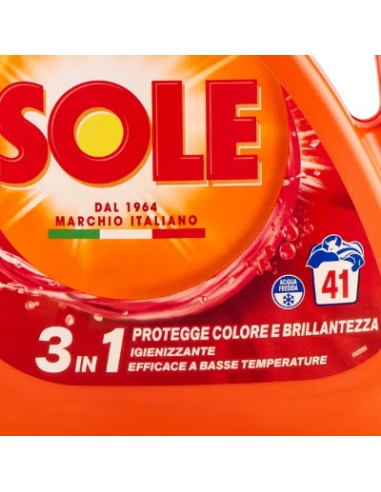 sole detersivo lavatrice liquido - 41 lavaggi 1845ml - proteggi colore: tuttocasashop.it: prodotti per bucato e tessuti