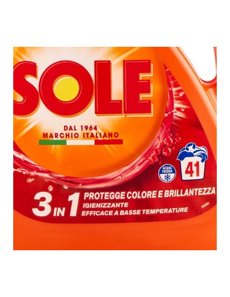 sole detersivo lavatrice liquido - 41 lavaggi 1845ml - proteggi colore: tuttocasashop.it: prodotti per bucato e tessuti