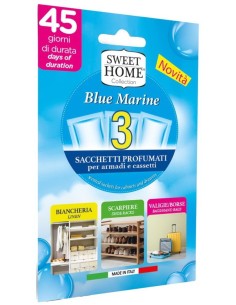 sweet home 3 sacchetti profumati per armadi e cassetti 45gg - blu marine: tuttocasashop.it: prodotti per bucato e tessuti
