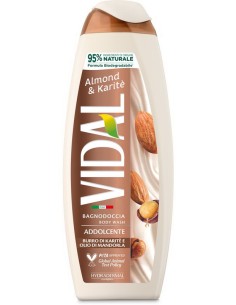 vidal bagnodoccia 500ml - addolcente - almond & karite' - olio di mandorla: tuttocasashop.it: igiene e cura della persona