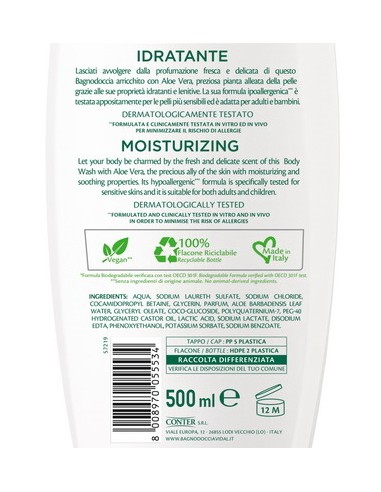 vidal bagnodoccia 500ml - idratante - aloe vera: tuttocasashop.it: igiene e cura della persona