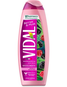 vidal bagnodoccia 500ml - rinvigorente - berries & musk - mora e muschio: tuttocasashop.it: igiene e cura della persona