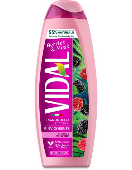 vidal bagnodoccia 500ml - rinvigorente - berries & musk - mora e muschio: tuttocasashop.it: igiene e cura della persona