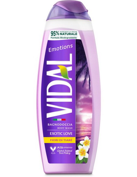 vidal bagnodoccia 500ml - exotic love - emotions - fiori di tiare': tuttocasashop.it: igiene e cura della persona