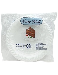 40 piatti monouso in plastica formato dessert bianchi - diametro 17cm: tuttocasashop.it: carta & monouso