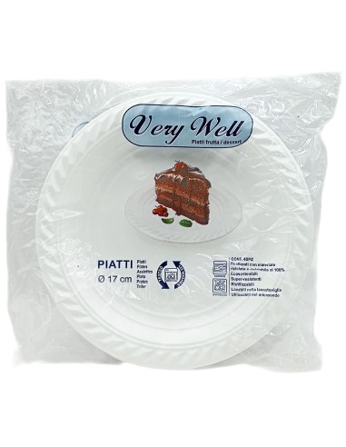 40 piatti monouso in plastica formato dessert bianchi - diametro 17cm: tuttocasashop.it: carta & monouso