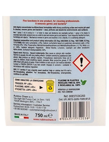 ole' oies ressenza deodorante multiuso igienizzante 750ml - cocco: tuttocasashop.it: pulizia e cura della casa
