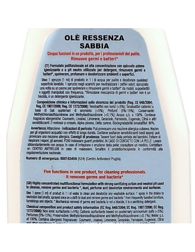 ole' oies ressenza deodorante multiuso igienizzante 750ml - sabbia: tuttocasashop.it: pulizia e cura della casa