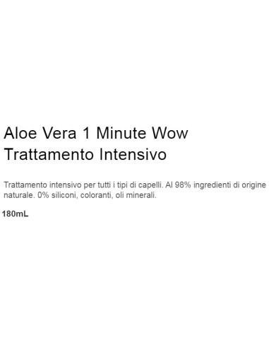sunsilk 1minute wow trattamento intensivo - 180ml - aloe vera: tuttocasashop.it: igiene e cura della persona