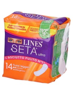 lines seta ultra assorbenti - 14 pezzi - flussi leggeri - anatomici: tuttocasashop.it: igiene e cura della persona