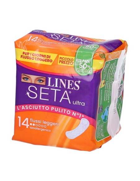 lines seta ultra assorbenti - 14 pezzi - flussi leggeri - anatomici: tuttocasashop.it: igiene e cura della persona
