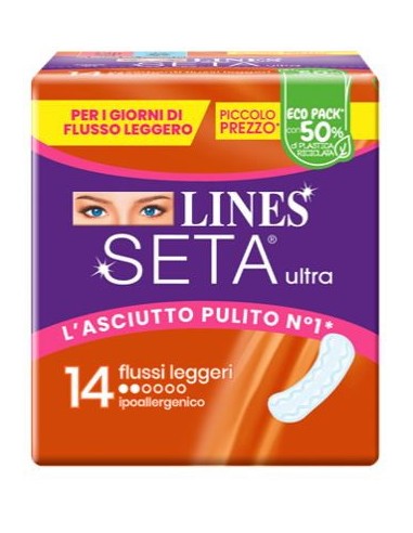 lines seta ultra assorbenti - 14 pezzi - flussi leggeri - anatomici: tuttocasashop.it: igiene e cura della persona