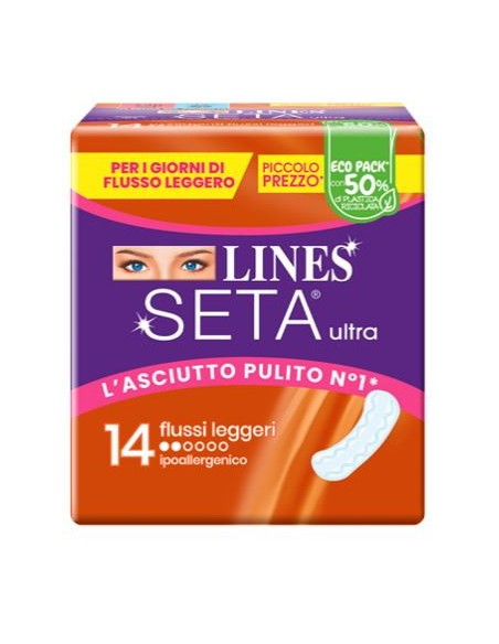 lines seta ultra assorbenti - 14 pezzi - flussi leggeri - anatomici: tuttocasashop.it: igiene e cura della persona