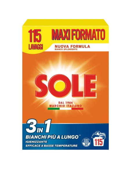 sole detersivo lavatrice in polvere - fusto da 115 misurini - 5750g: tuttocasashop.it: prodotti per bucato e tessuti