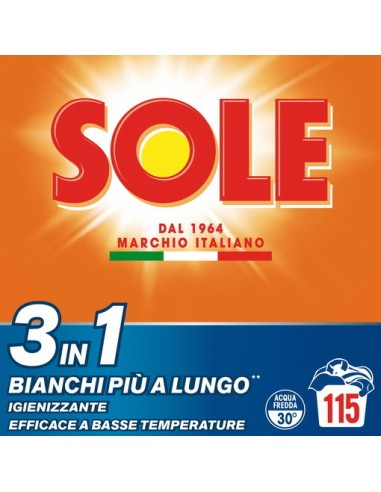 sole detersivo lavatrice in polvere - fusto da 115 misurini - 5750g: tuttocasashop.it: prodotti per bucato e tessuti