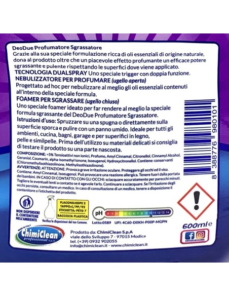 deo due profumatore 4in1 profuma sgrassa igienizza lucida - 600ml - viola: tuttocasashop.it: pulizia e cura della casa
