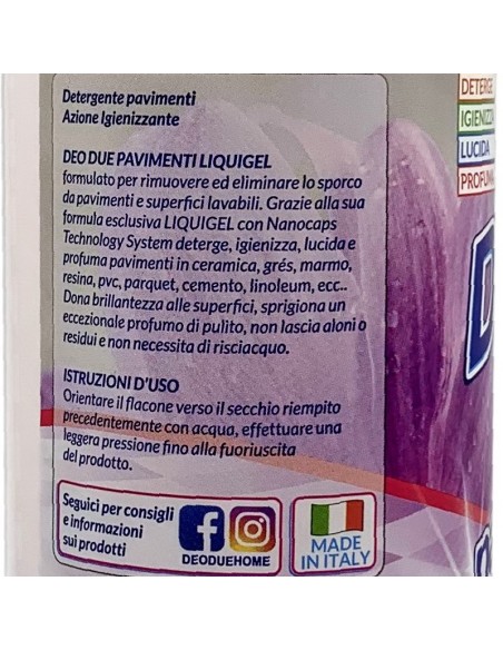 deo due pavimenti liquigel detergente igienizzante - 750ml - floreale: tuttocasashop.it: pulizia e cura della casa