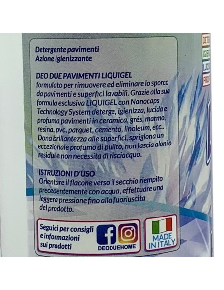deo due pavimenti liquigel detergente igienizzante - 750ml - talcato: tuttocasashop.it: pulizia e cura della casa