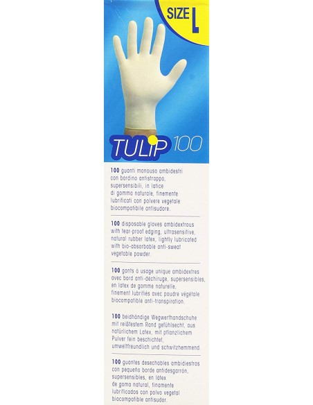 tulip fit soft 100 guanti in lattice talcati - taglia grande l 8.5: tuttocasashop.it: pulizia e cura della casa