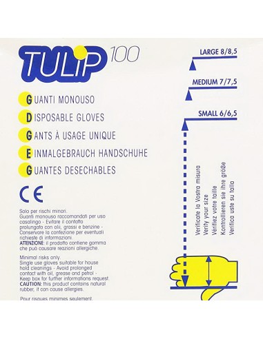 tulip fit soft 100 guanti in lattice talcati - taglia grande l 8.5: tuttocasashop.it: pulizia e cura della casa