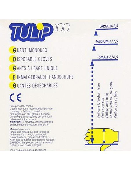 tulip fit soft 100 guanti in lattice talcati - taglia grande l 8.5: tuttocasashop.it: pulizia e cura della casa