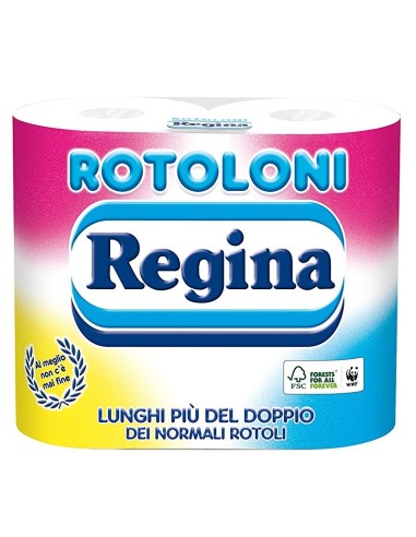 Regina Rotoloni Carta Igienica 4 Rotoli 2 Veli 500 Strappi