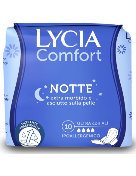 lycia assorbenti ultra maxi comfort - 10 pezzi - notte con ali: tuttocasashop.it: igiene e cura della persona