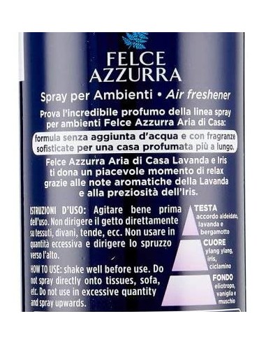 felce azzurra aria di casa deodorante - spray 250ml - lavanda e iris: tuttocasashop.it: pulizia e cura della casa