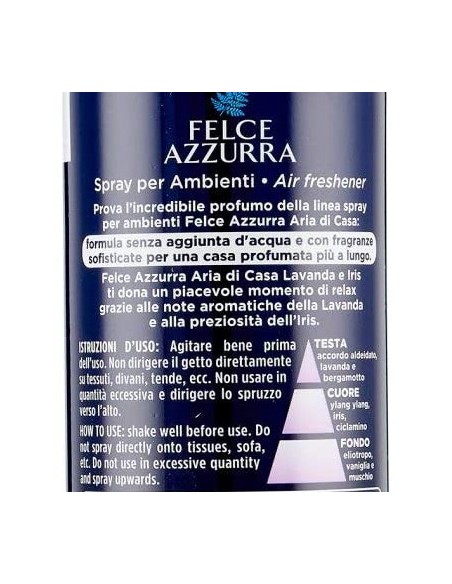 felce azzurra aria di casa deodorante - spray 250ml - lavanda e iris: tuttocasashop.it: pulizia e cura della casa