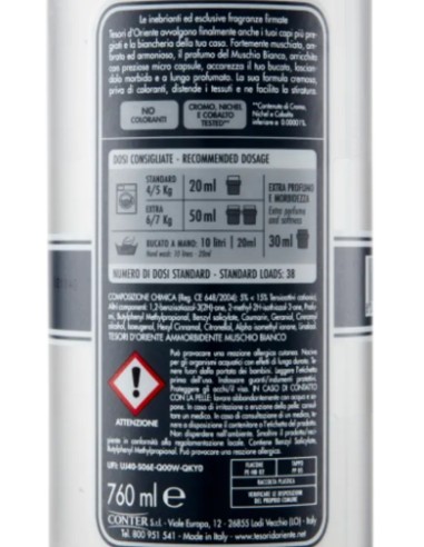 tesori d'oriente ammorbidente - 38 lavaggi 760ml - muschio bianco: tuttocasashop.it: prodotti per bucato e tessuti