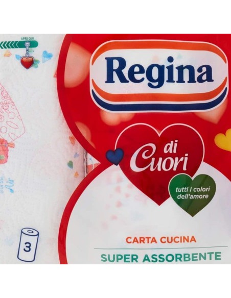 Regina di Cuori Carta Cucina Super Assorbente 3 Rotoli