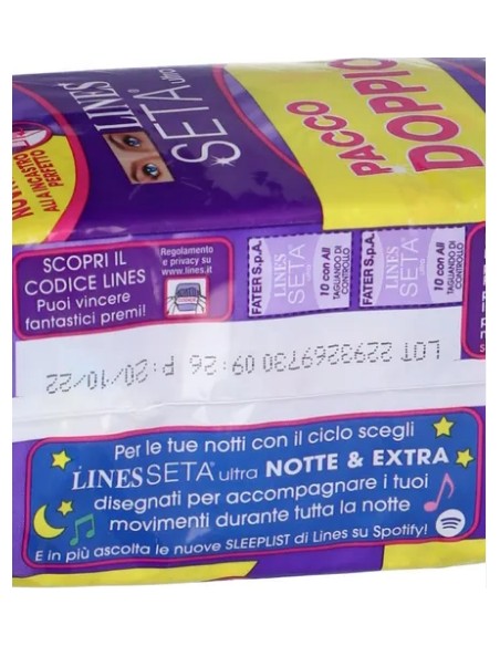 lines seta ultra assorbenti - pacco doppio - 20 pezzi - anatomico con ali: tuttocasashop.it: igiene e cura della persona