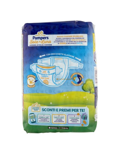 pampers sole e luna - 13 pannolini taglia 6 xl extra large 15-30 kg: tuttocasashop.it: igiene e cura della persona