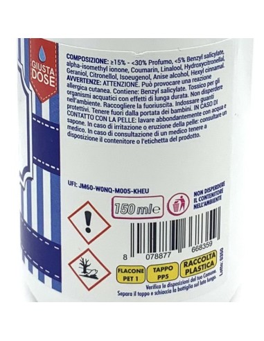 deo due gocce profumabiancheria 150ml - profumatore per bucato - muschio: tuttocasashop.it: prodotti per bucato e tessuti