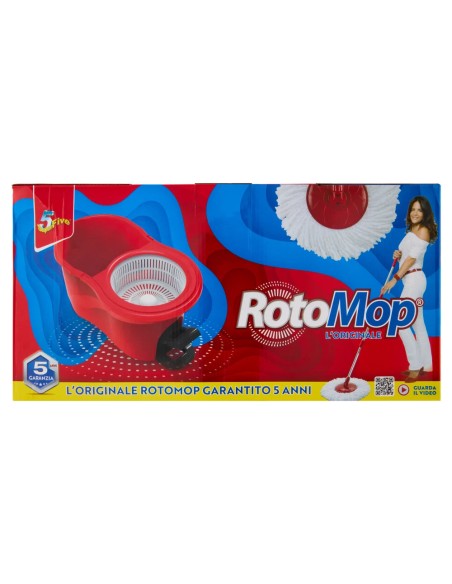 Super5 RotoMop Kit Secchio e Mop con Pedale in Microfibra