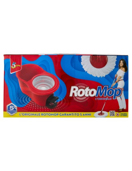 Super5 RotoMop Kit Secchio e Mop con Pedale in Microfibra