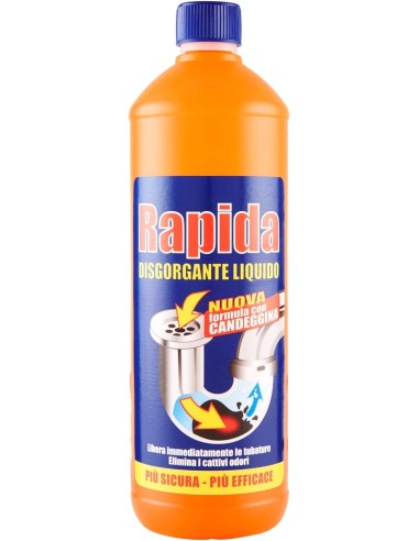 rapida disgorgante liquido - 1 litro - stura e libera scarichi da ingorghi: tuttocasashop.it: pulizia e cura della casa