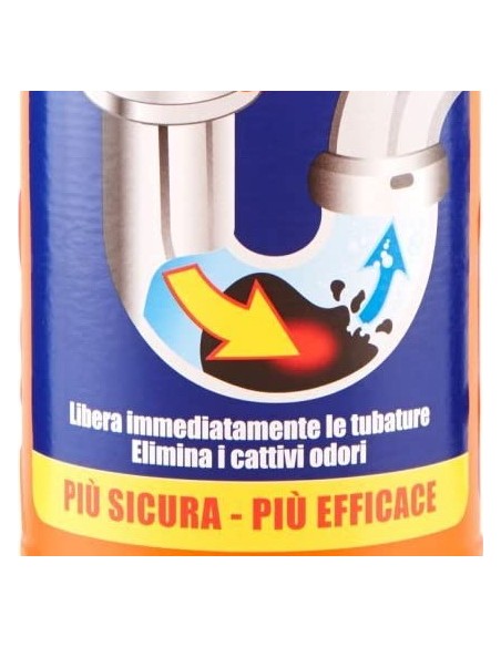 rapida disgorgante liquido - 1 litro - stura e libera scarichi da ingorghi: tuttocasashop.it: pulizia e cura della casa