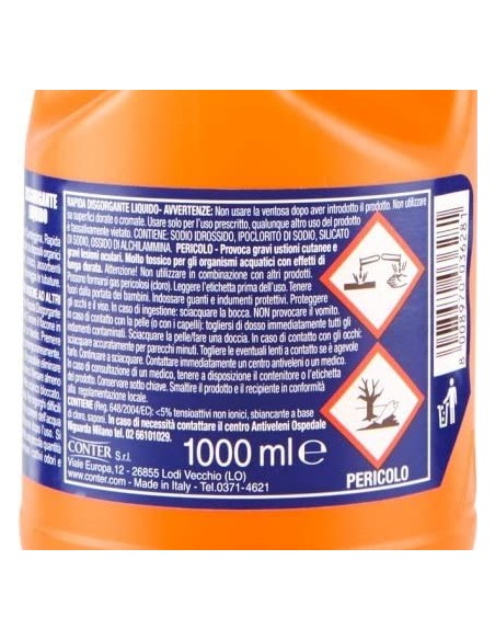 rapida disgorgante liquido - 1 litro - stura e libera scarichi da ingorghi: tuttocasashop.it: pulizia e cura della casa