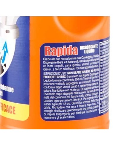 rapida disgorgante liquido - 1 litro - stura e libera scarichi da ingorghi: tuttocasashop.it: pulizia e cura della casa