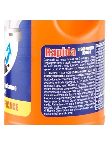 rapida disgorgante liquido - 1 litro - stura e libera scarichi da ingorghi: tuttocasashop.it: pulizia e cura della casa