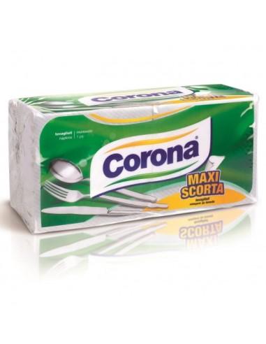 corona 160 tovaglioli bianchi monovelo - 33x33cm - pacco doppio: tuttocasashop.it: carta & monouso