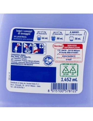 vernel ammorbidente - 1452ml - 22 lavaggi - lavanda: tuttocasashop.it: prodotti per bucato e tessuti