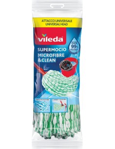 vileda microfibre&clean mop ricambio per mocio vileda con attacco universale: tuttocasashop.it: pulizia e cura della casa