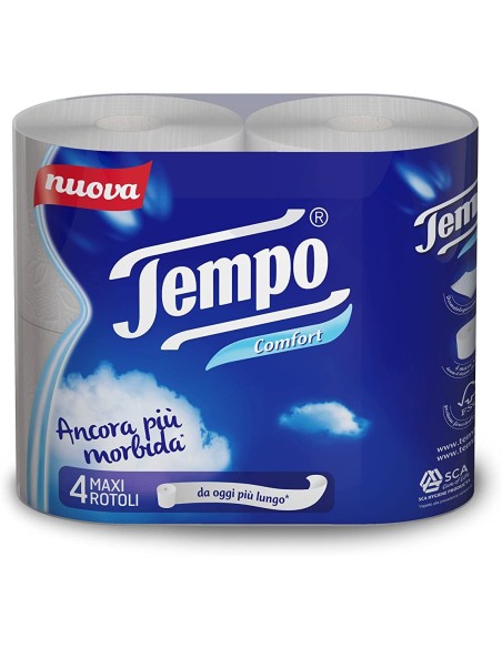 Tempo Carta Igienica Comfort 2 Veli - 4 Maxi Rotoli