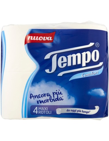 Tempo Carta Igienica Comfort 2 Veli - 4 Maxi Rotoli