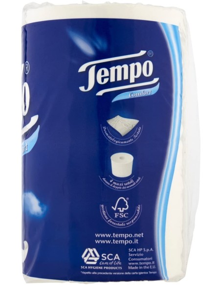 Tempo Carta Igienica Comfort 2 Veli - 4 Maxi Rotoli